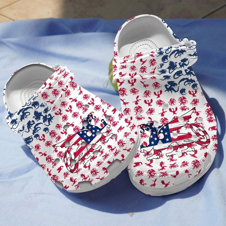 Dragons American Flag Crocs Classic Clogs Shoes