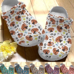 Rhodesian Ridgeback White Sole Smiling Rhodesian Ridgeback Crocs Classic Clogs Shoes