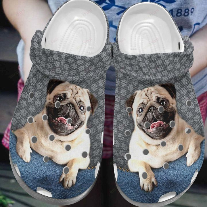 Pug White Sole Pug Lover Crocs Classic Clogs Shoes