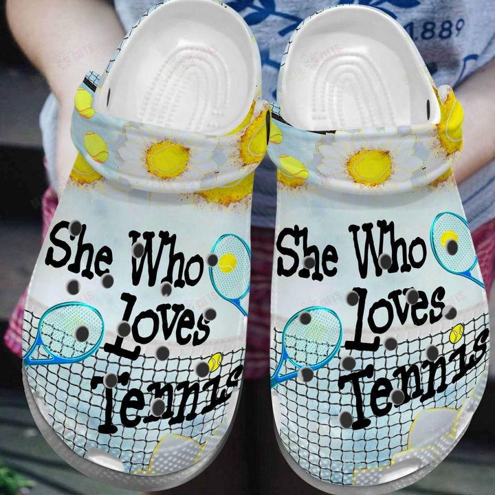 She Who Loves Tennis Crocs Classic Clogs Shoes