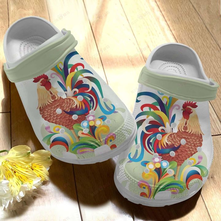 Colorful Chicken Crocs Classic Clogs Shoes