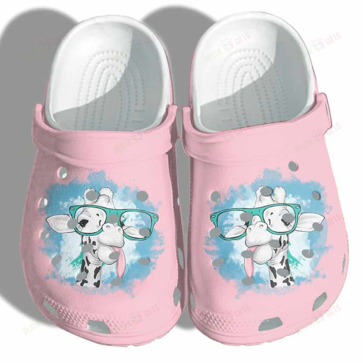 Cute Giraffe Glasses Crocs Classic Clogs Shoes