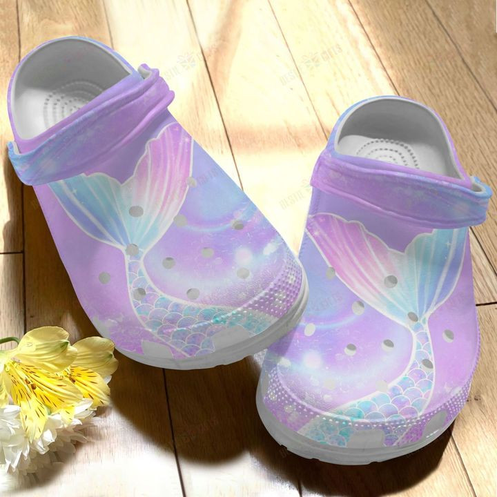 Mermaid White Sole Magical Mermaid Crocs Classic Clogs Shoes PANCR0506