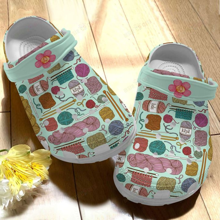 Knitting Love Crocs Classic Clogs Shoes