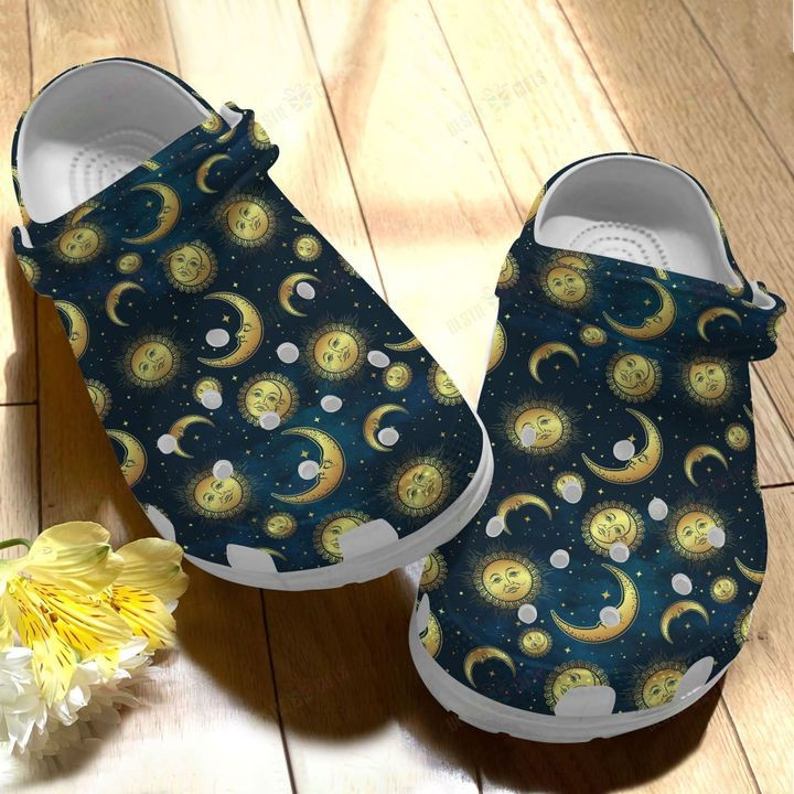 Wicca Sun And Moon Crocs Classic Clogs Shoes