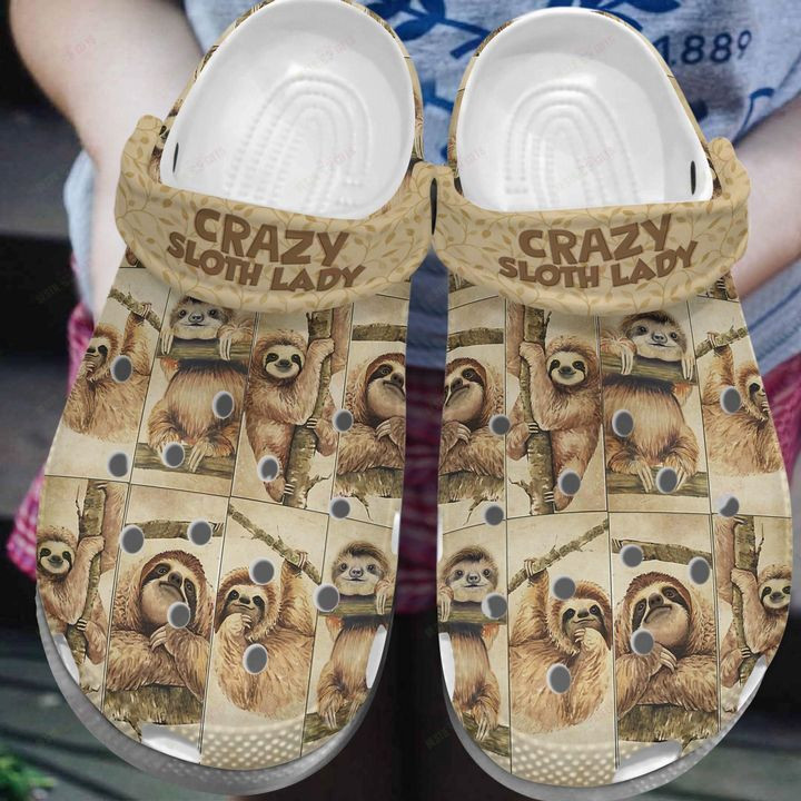 Sloth Crazy Sloth Lady Crocs Classic Clogs Shoes