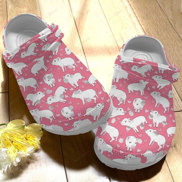 Pig White Sole Pig Lover Color Collection Crocs Classic Clogs Shoes