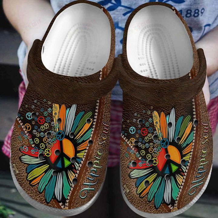 Hippie Flower Crocs Classic Clogs Shoes