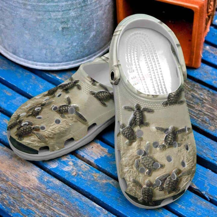 Turtle Crocs Classic Clogs Shoes