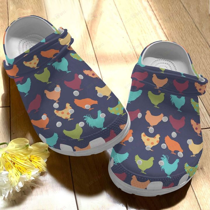 Chicken White Sole Chicken Pattern 6 Colors Crocs Classic Clogs Shoes