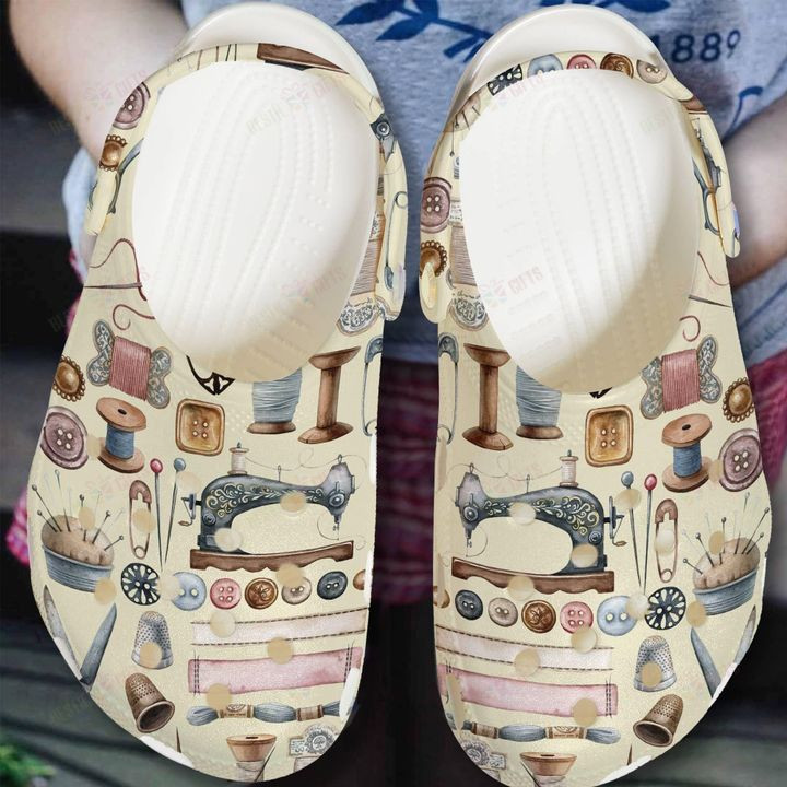 White Sole Sewing Lover Color Series Crocs Classic Clogs Shoes