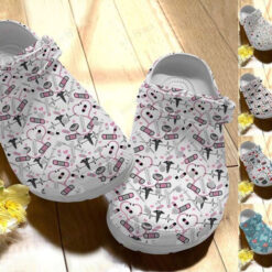 Nurse Pattern Crocs Classic Clogs Shoes