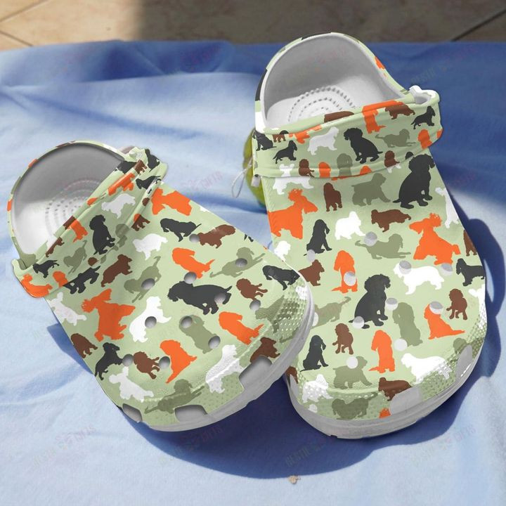 Cocker Spaniel Camo Crocs Classic Clogs Shoes