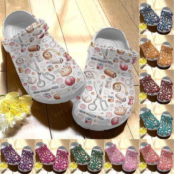 Sewing White Sole Sewing Lovers Crocs Classic Clogs Shoes