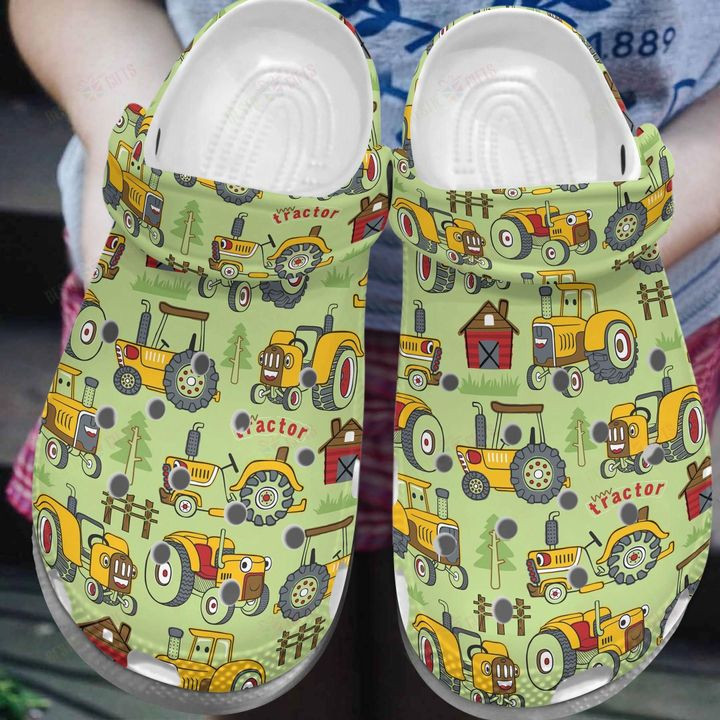 Farmer White Sole Tractor Crocs Classic Clogs Shoes