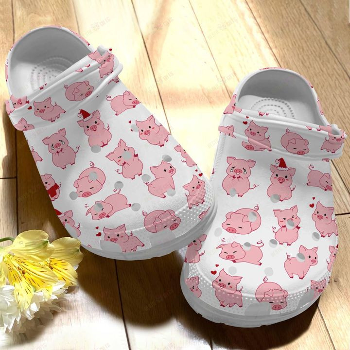 Pig White Sole Pig Collection Crocs Classic Clogs Shoes