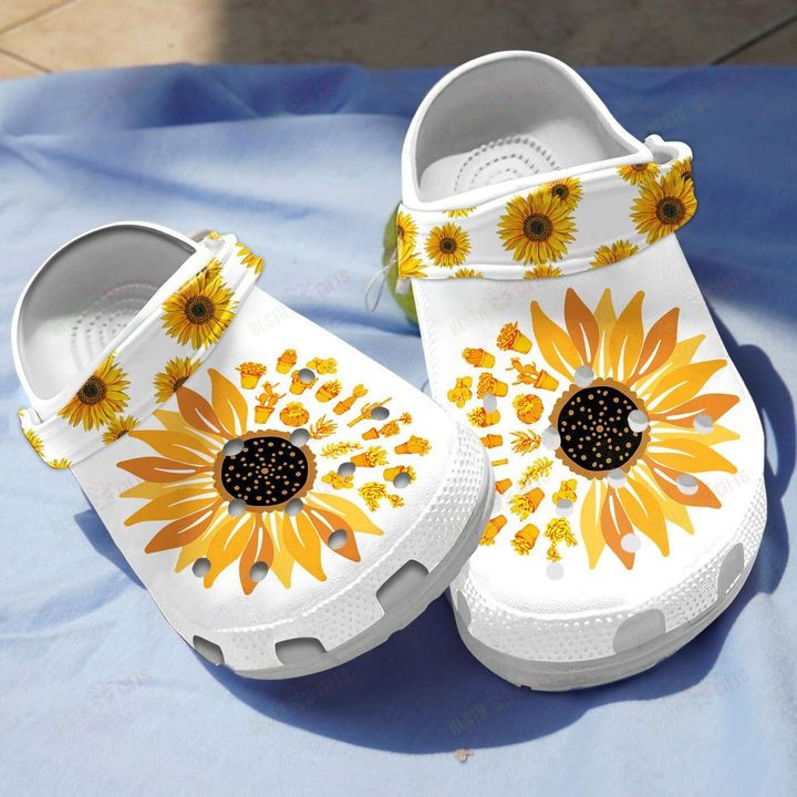 Succulent Sunflower Crocs Classic Clogs Shoes