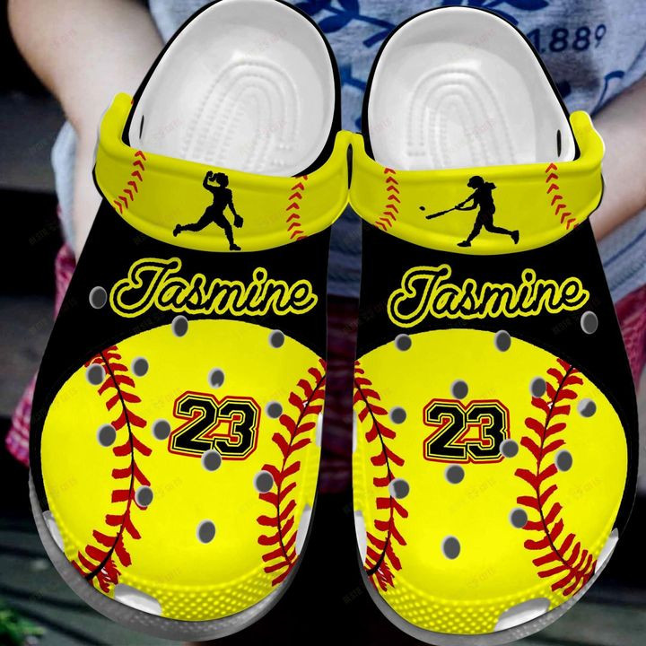 Softball Personalized Softball Lover Crocs Classic Clogs Shoes