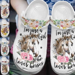 Horse White Sole Horse Girl Crocs Classic Clogs Shoes