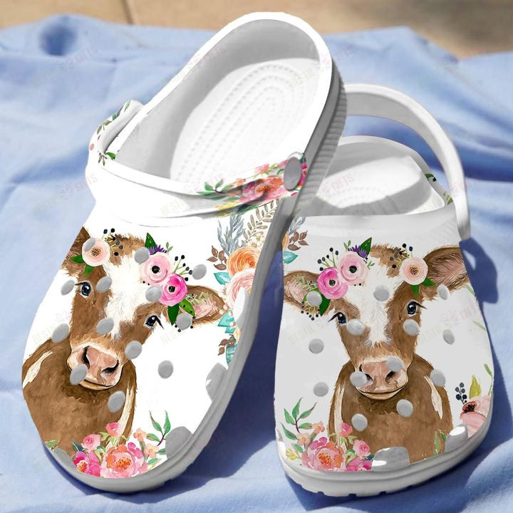 Floral Daily Cattle Crocs Classic Clogs Shoes