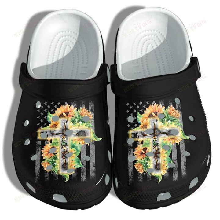 Faith Sunflower Hippie Crocs Classic Clogs Shoes