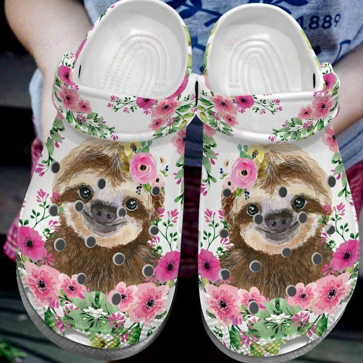 Sloth Flower Sloth Crocs Classic Clogs Shoes