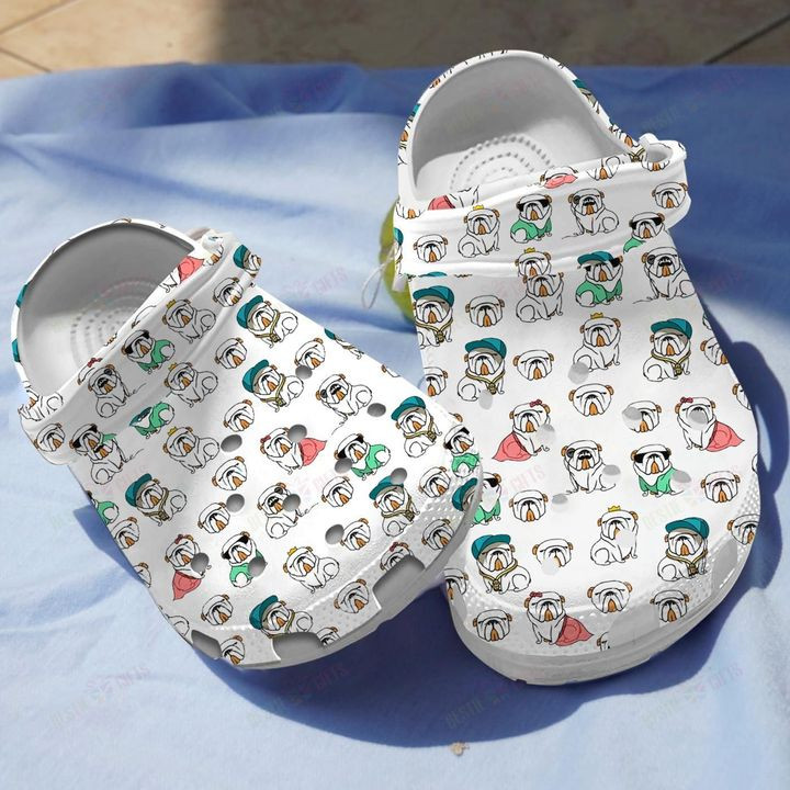 Bulldog Pattern Crocs Classic Clogs Shoes