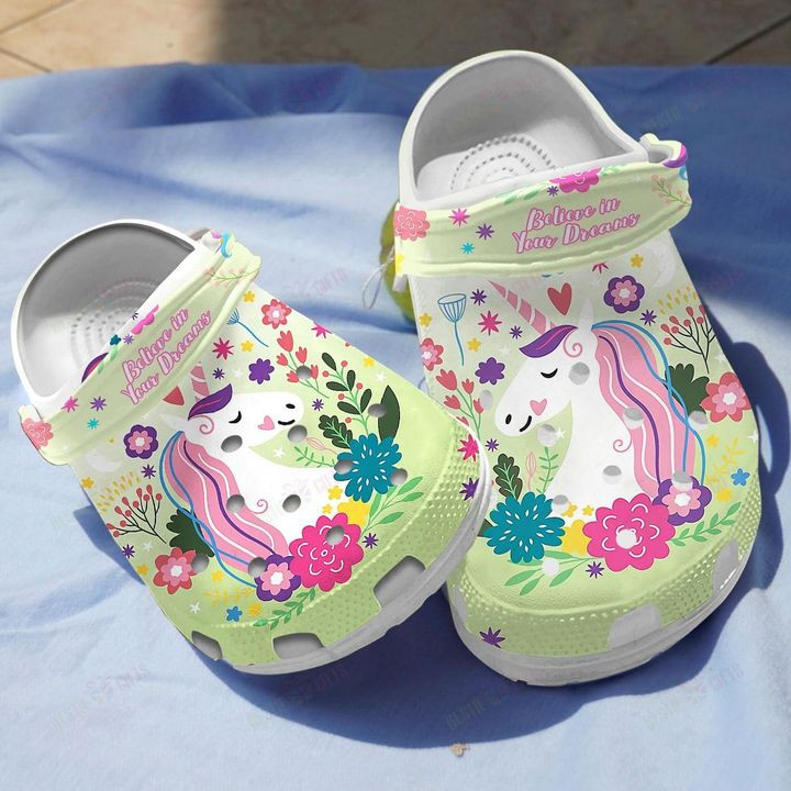 Believe In Dreams Unicorn Crocs Classic Clogs Shoes