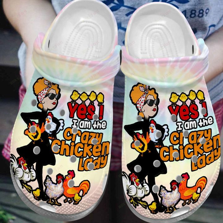 The Crazy Chicken Lady Crocs Classic Clogs Shoes