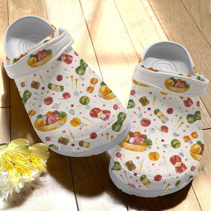 Yarn White Sole Yarn Baskets Crocs Classic Clogs Shoes