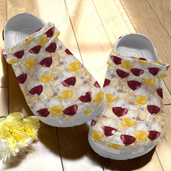 Wine Glasses Crocs Classic Clogs Shoes