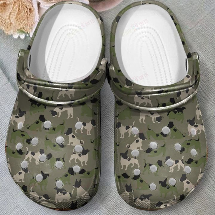 Boxer Dog Camo Crocs Classic Clogs Shoes