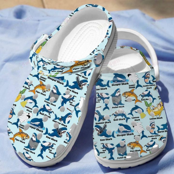 Funny Sharks Crocs Classic Clogs Shoes