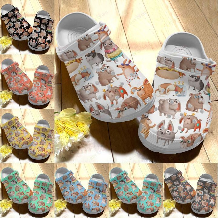 Dog Pattern Crocs Classic Clogs Shoes