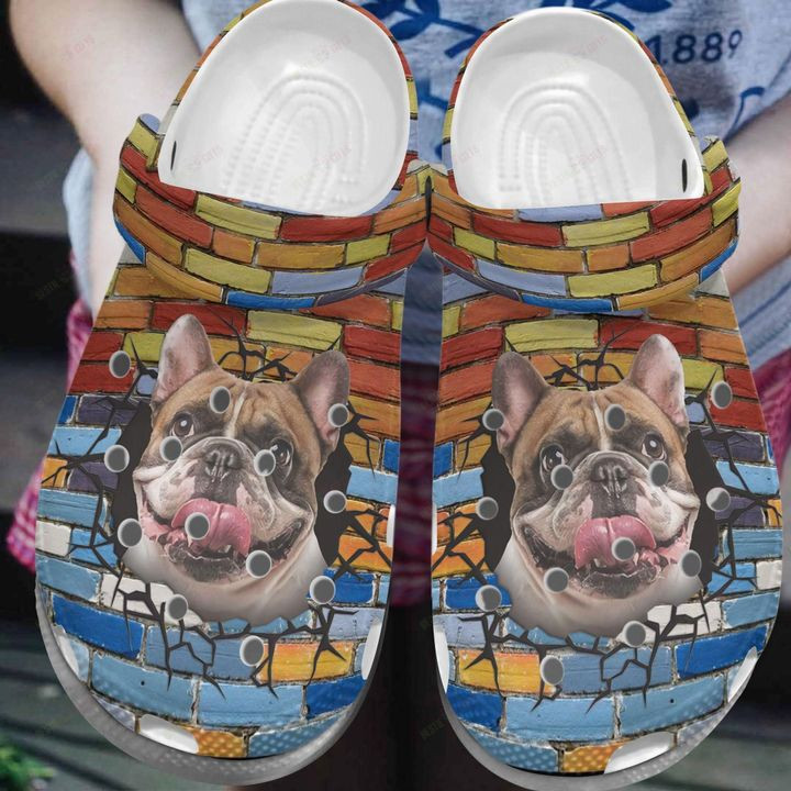 Bulldog Break Through The Wall Crocs Classic Clogs Shoes