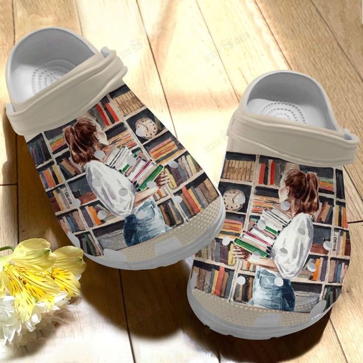 Reading Girl Crocs Classic Clogs Shoes