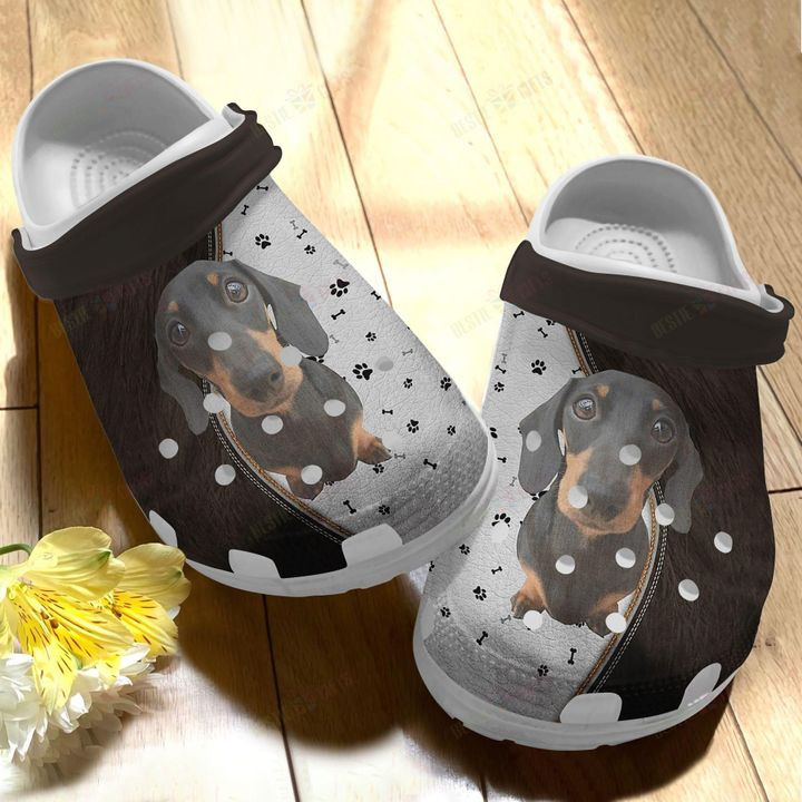 Dachshund White Sole Dachshund Paw Crocs Classic Clogs Shoes