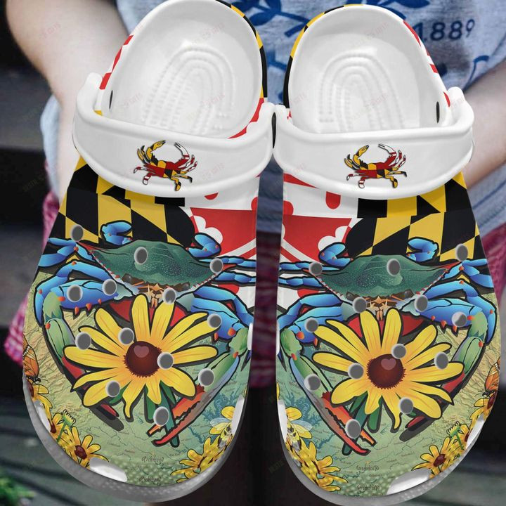 Maryland White Sole Maryland Is My Pride Crocs Classic Clogs Shoes