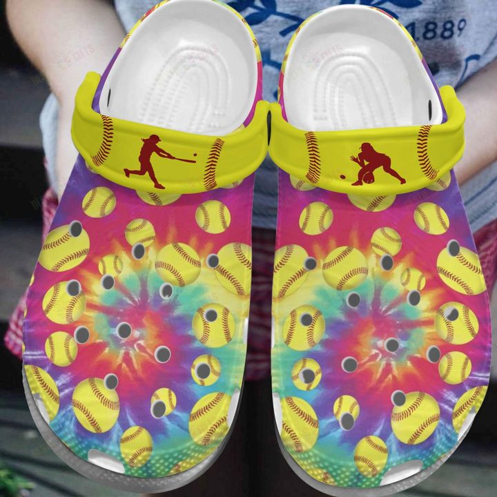 White Sole Colorful Softball Crocs Classic Clogs Shoes