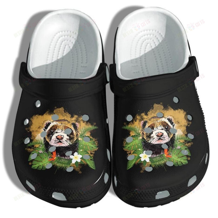 Ferrets Tropical Flower Crocs Classic Clogs Shoes