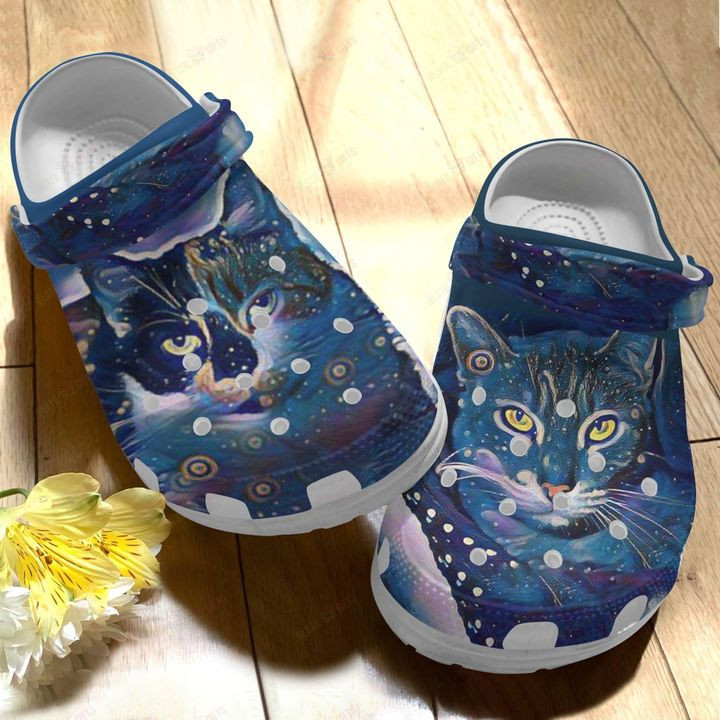 Cat White Sole Starry Cat Crocs Classic Clogs Shoes