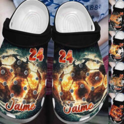 Soccer Personalized White Sole On Fire Crocs Classic Clogs Shoes