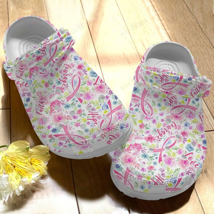 Breast Cancer V1 Crocs Classic Clogs Shoes