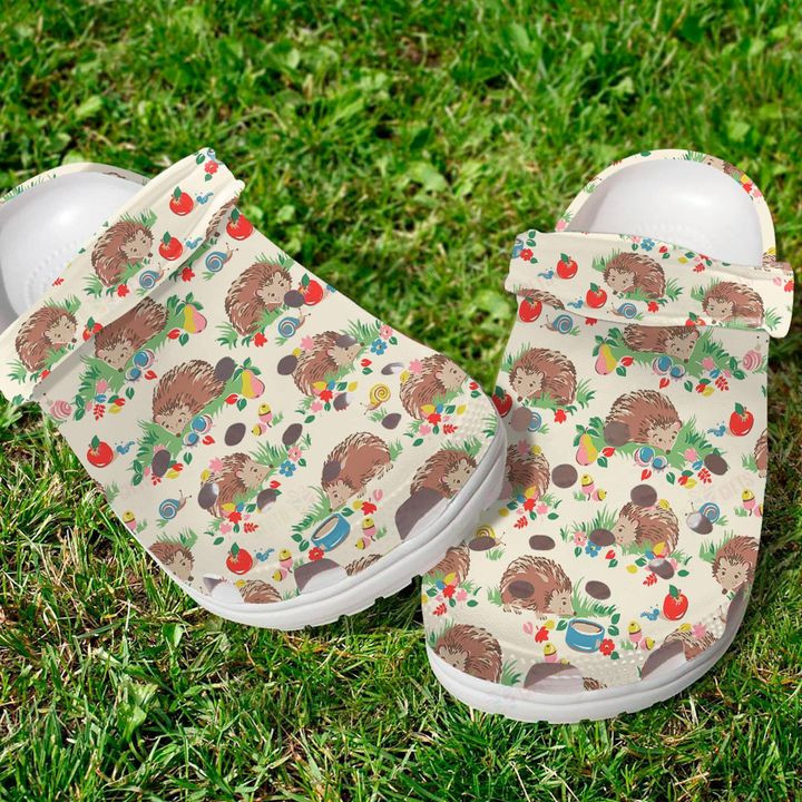 Hedgehog Floral Crocs Classic Clogs Shoes