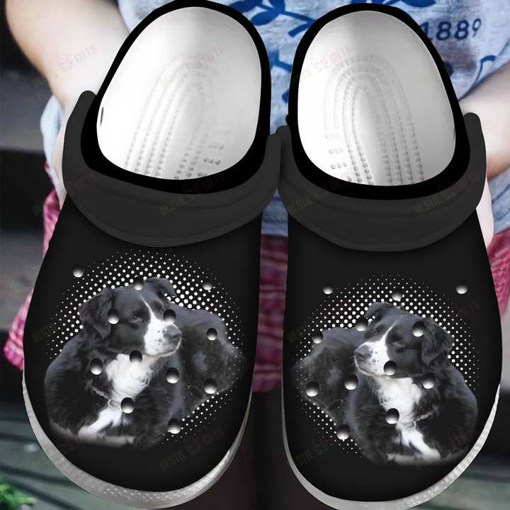 Border Collie Funny Black Crocs Classic Clogs Shoes