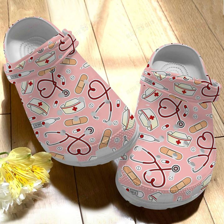 Nurse Cute Pink Crocs Classic Clogs Shoes