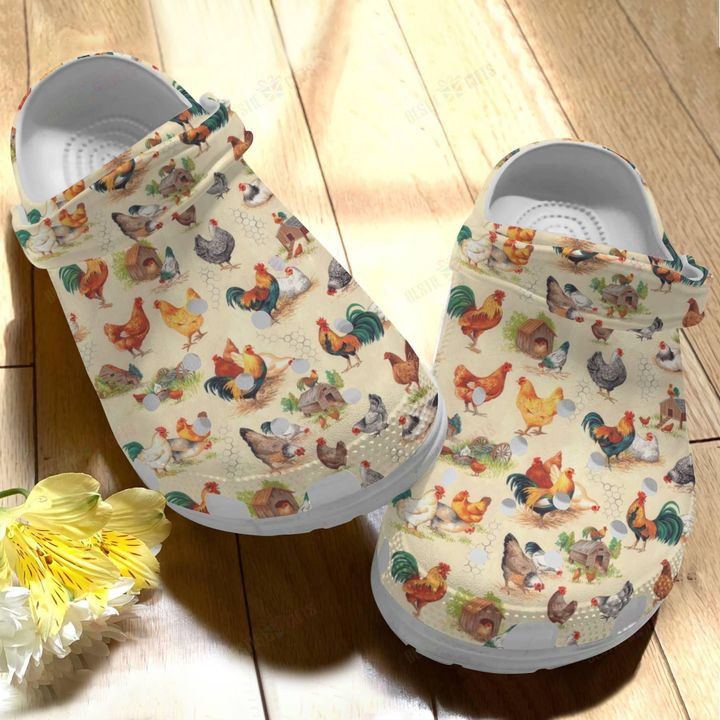 Chicken Vintage Chicken V2 Crocs Classic Clogs Shoes