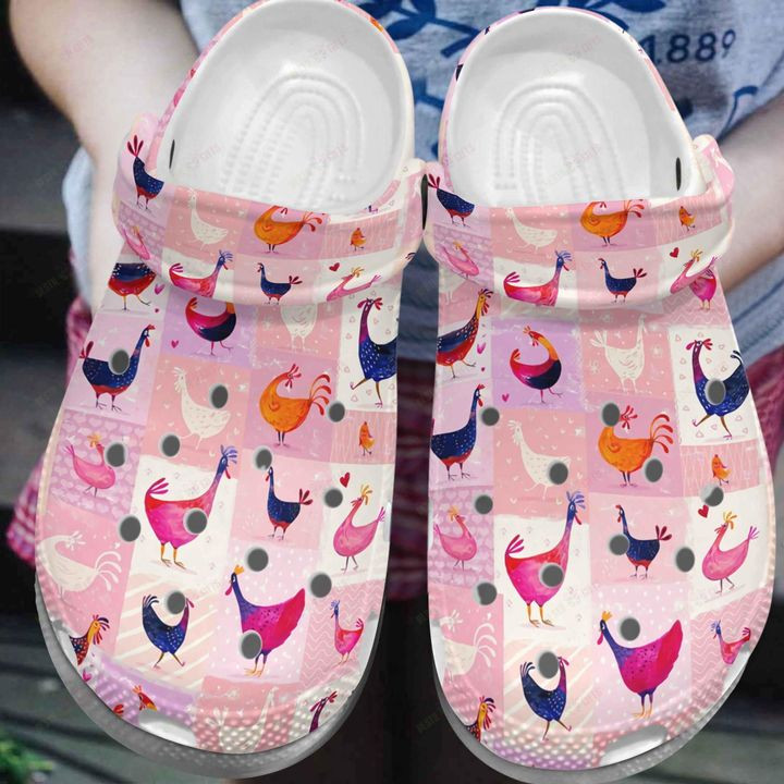 Chicken Patchwork Crocs Classic Clogs Shoes