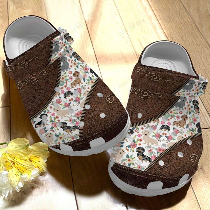 Dachshund Floral Crocs Classic Clogs Shoes