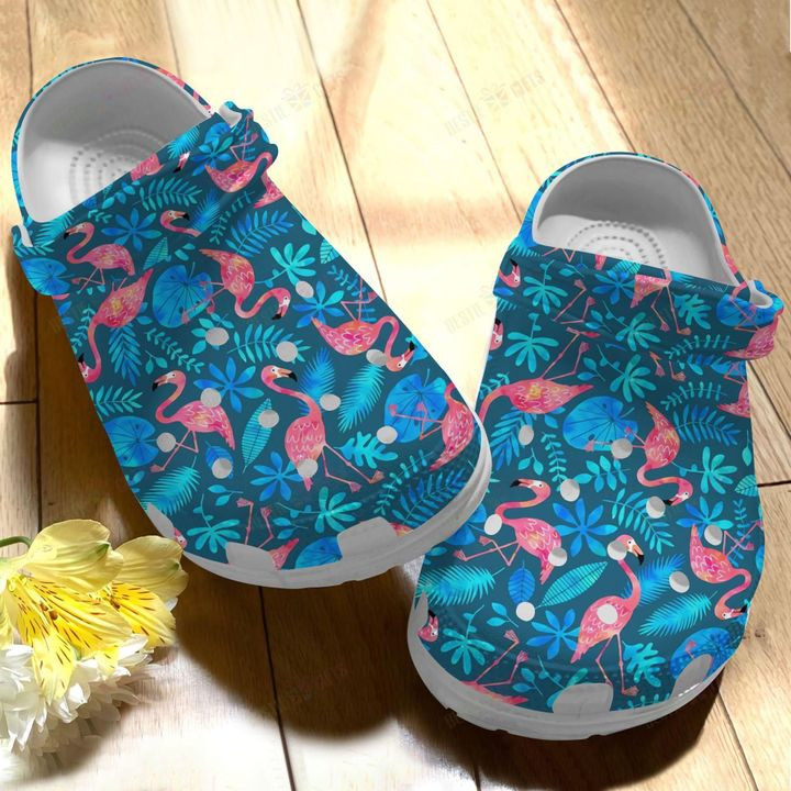 Flamingo White Sole Flamingo Ocean Crocs Classic Clogs Shoes